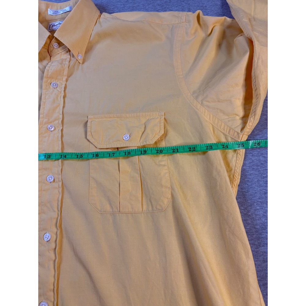 Vintage Burberrys of London Mens Yellow Cotton Button Down Shirt Large USA Made - Picture 10 of 15
